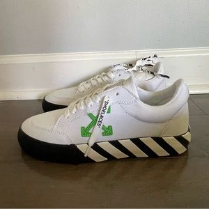Off-White Low Vulcanized Eco Canvas Sneaker (Women's) White/Green NIB Sz 39/US 9